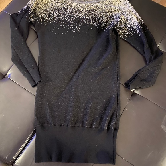 Black & gold metallic sweater top - Picture 4 of 4